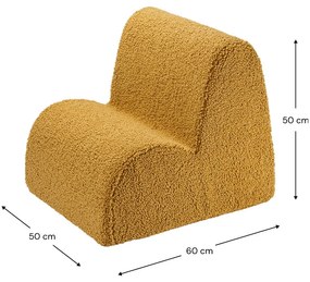 Brązowy fotel dziecięcy z materiału bouclé Cloud – Wigiwama