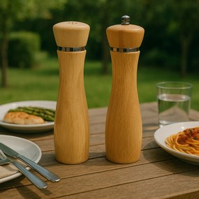Młynek do pieprzu i solniczka, bambusowy, 2 sztuki, KESPER