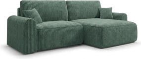 Rozkładana dwustronna sofa narożna w kształcie L NORDEN TILIA 250x140 cm, zielona