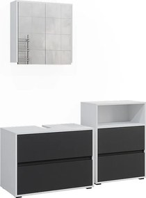 Zestaw mebli łazienkowych biały/antracyt 80x40x58 maltin