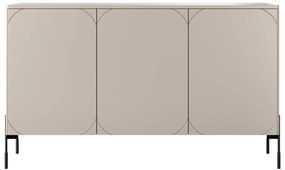 Komoda trzydrzwiowa Sonatia na metalowych nogach 150 cm - kaszmir