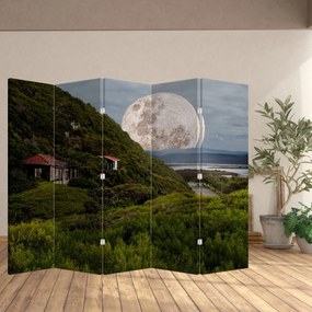 Parawan - Krajobraz z księżycem (210x170 cm)