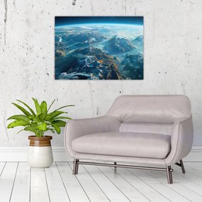 Obraz na szkle - Widok z kosmosu (70x50 cm)