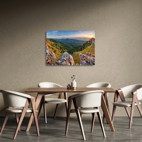 Obraz na szkle - Krajobraz górski (70x50 cm)