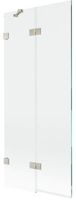 Mexen Lunar parawan nawannowy 2-skrzydłowy lewy 80 x 150 cm, transparent, nikiel szczotkowany - 897-080-100-97-00-L