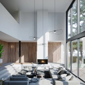 Czarna lampa wisząca ø 140 cm Elliot – Sollux