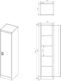 Szafa biurowa Eco Design Alex 45x40x185 cm antracyt/orzech