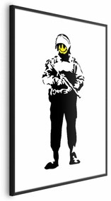 Plakat Uśmiechnięty policjant 21x30 cm z ramą czarną bez marginesu ARTGEIST B