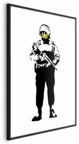 Plakat Uśmiechnięty policjant 21x30 cm z ramą czarną bez marginesu ARTGEIST B