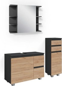 Zestaw mebli łazienkowych szary 80x33x60 j-shape