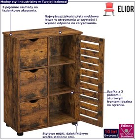 Szafka industrialna łazienkowa z 3 szufladami M7-B76