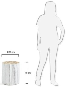 Biały stolik z drewna tekowego Kave Home Filippo, ⌀ 35 cm