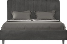 Łóżko bez stelaża tapicerowane 140x190 microfibra szary Agueda