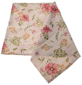 Bieżnik wodoodporny Kwiaty, 40 x 140 cm
