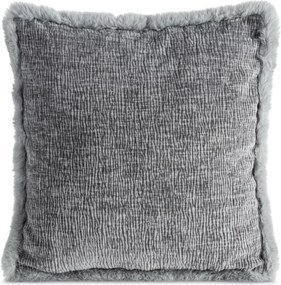 Szenilowa poszewka dekoracyjna w szarym kolorze Blanca