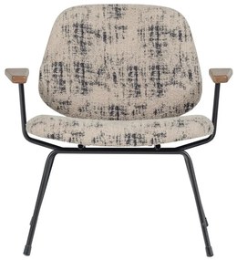 Beżowy fotel z tkaniny szenilowej Aure – WOOOD