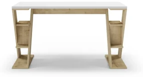 Biurko z białym blatem 60x137 cm Butterfly – Marckeric