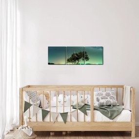 Obraz nocnego nieba (z zegarem) (90x30 cm)