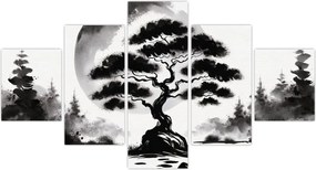 Obraz – Czarno-biały bonsai (125x70 cm)