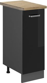 Szafka apteczna czarny wysoki połysk 30x60x81.6 r-line