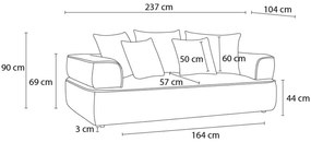 Sofa z tkaniny szenilowej w kolorze terakoty 237 cm Whesley – Bobochic Paris