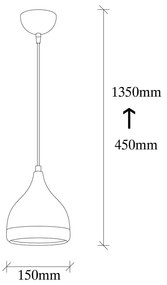 Lampa wisząca w czarno-złotym kolorze ø 14 cm Yildo – Opviq lights