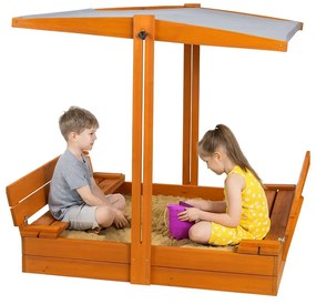 Piaskownica zamykana z daszkiem regulowanym w kolorze szarym M8-N41