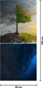 Fototapeta na drzwi - Przedstawienie dwóch stron (95x205cm)