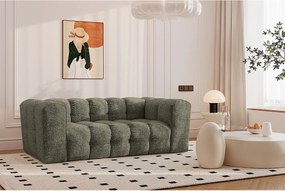 Sofa dwuosobowa BALOO, tkanina szenilowa + bukla, Zielony