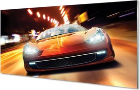 Panel szklany do Kuchni Sportowe Auto w Nocnym Mieście