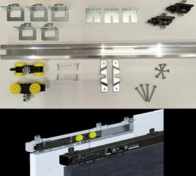 Drzwi przesuwne PALADIO 3 z maskownicą dąb craft złoty i jesion 90