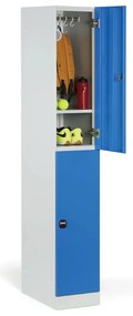 Szafka skrytkowa, 2 schowki, 1850 x 300 x 500 mm, demontaż, zamek RFID, drzwi beżowe
