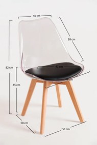 Zestaw 4 Krzese Synk Przezroczyste Siedzisko