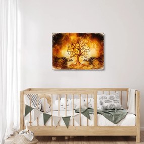 Naturalny abstrakcyjny obraz drzewa (70x50 cm)