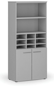 Regał sortujący PRIMO GRAY, 800 x 420 x 1781 mm, 9 przegród, szary
