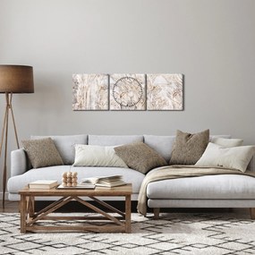 Obraz - Irysy (z zegarem) (90x30 cm)