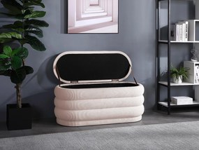 Ławka ze skrzynią  – Sztruks – Kremowy – ECAMBI