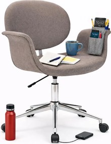 Brązowoszare obrotowe krzesło biurowe B4-G03