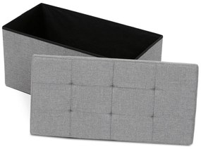 Taboret z miejscem do przechowywania, szary, 76 x 37 x 37 cm