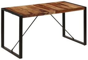 Brązowy stół z drewna sheesham 70x140 – Fulo 3X