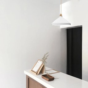 Biała lampa wisząca SULION Elena, wys. 150 cm