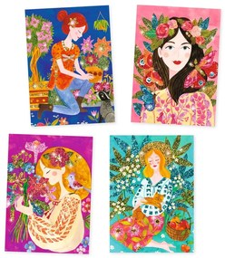 Zestaw artystyczny Djeco Flower Girls