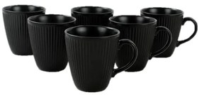Czarne ceramiczne kubki zestaw 6 szt. 0.3 l – Hermia