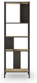 Czarny regał w dekorze dębu 58x175 cm Alabama – Marckeric