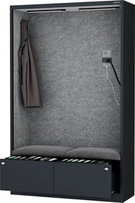 Szafa akustyczna do biura i szkoły Sally MentalBox, 115 x 40 x 185 cm, antracyt/szary