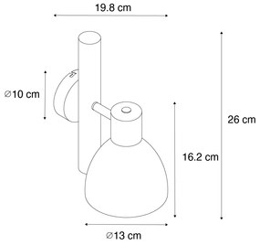 Rustykalna lampa ścienna czarna z drewnem - Flint Rustykalny / Vintage Oswietlenie wewnetrzne