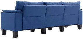 3-osobowa niebieska sofa z podłokietnikami - Ekilore 3Q