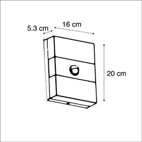 Zewnetrzna Kinkiet / Lampa scienna zewnętrzny czarny IP44 z diodą LED z czujnikiem ruchu - Dualy Nowoczesny Oswietlenie zewnetrzne