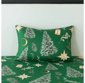 Poszewka na poduszkę z mikrofibry GREEN CHRISTMAS 50x70 cm, zielona