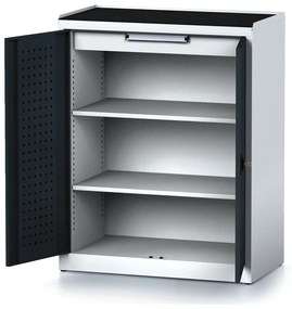 Szafa warsztatowa MECHANIC, 1170 x 920 x 500 mm, 2 półki, 1 szuflada, antracytowe drzwi